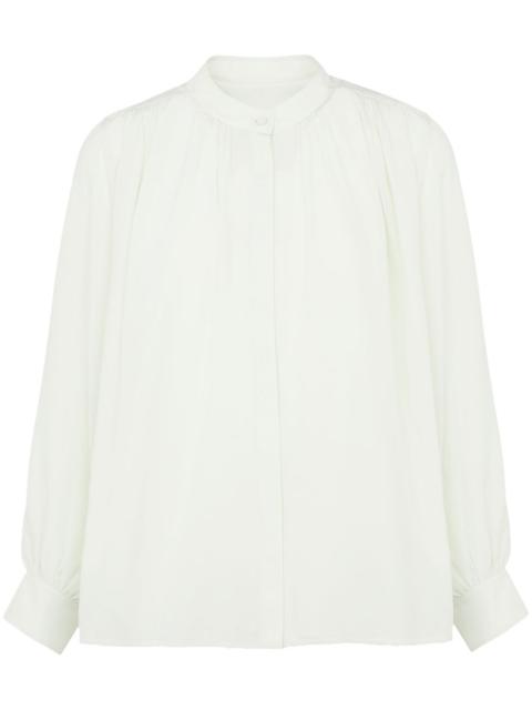 pleated silk shirt