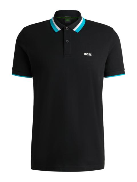 PADDY ACTIVE POLO SHIRT WITH CONTRAST STRIPES