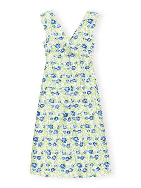 3D JACQUARD RHYTHM COLLAR LONG DRESS