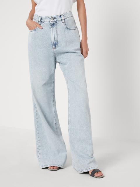 Soft denim relaxed trousers