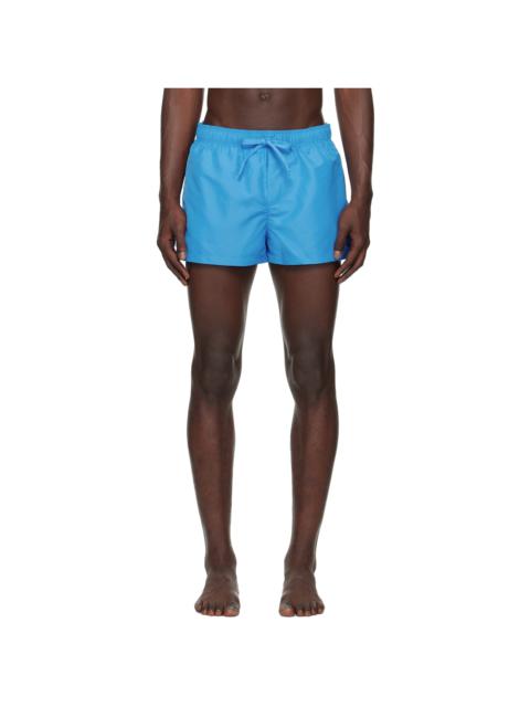 Blue Embroidered Medusa Swim Shorts