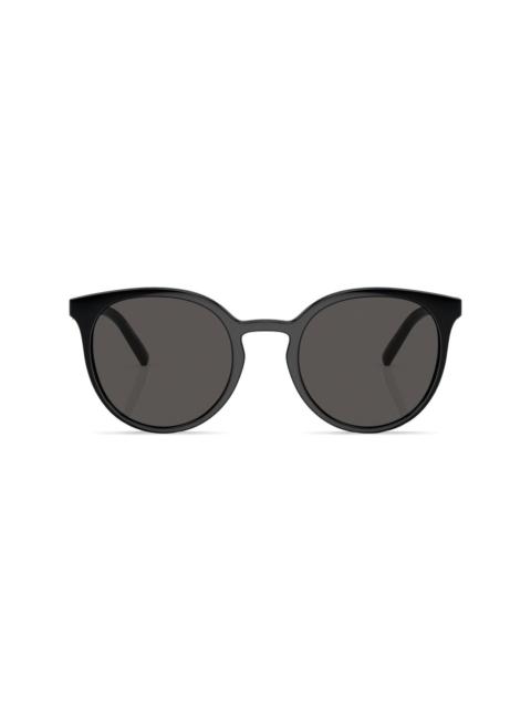logo-chain round-frame sunglasses