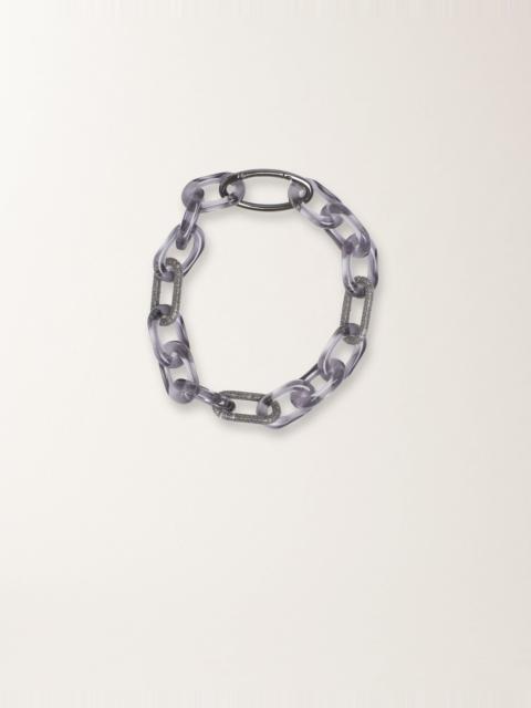 Smoky plexi chain necklace with filo diamante