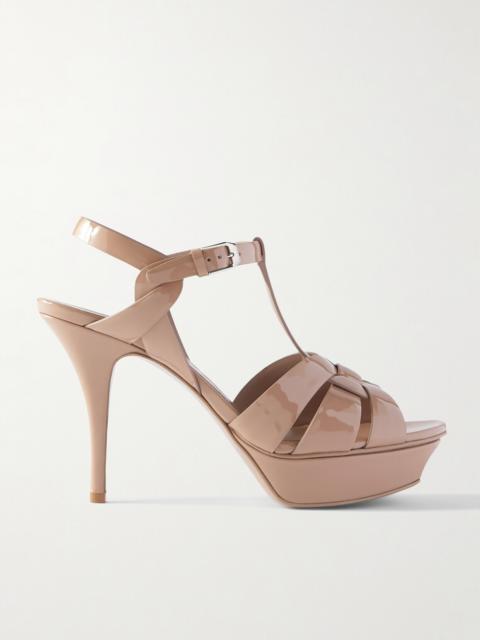 Tribute Woven Patent-leather Platform Sandals