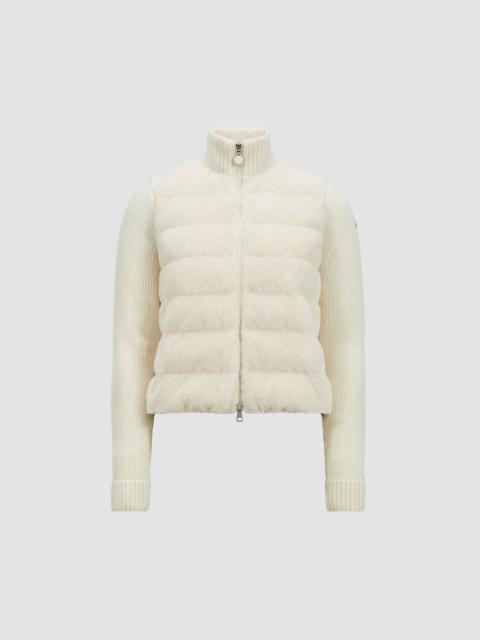 Padded Wool & Teddy Zip-Up Cardigan