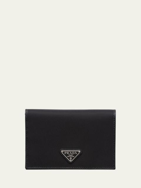 Men's Nylon and Leather Bifold Wallet