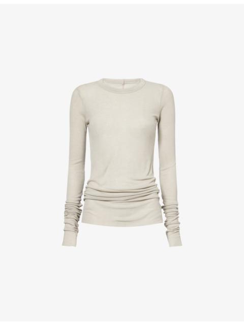 Ribbed Long-Sleeves Knitted T-Shirt