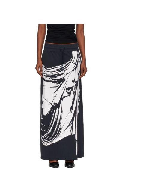 Black & White Jersey Maxi Skirt