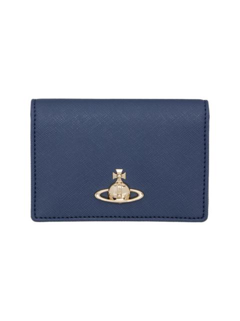 Navy Orb Flat ID Card Holder