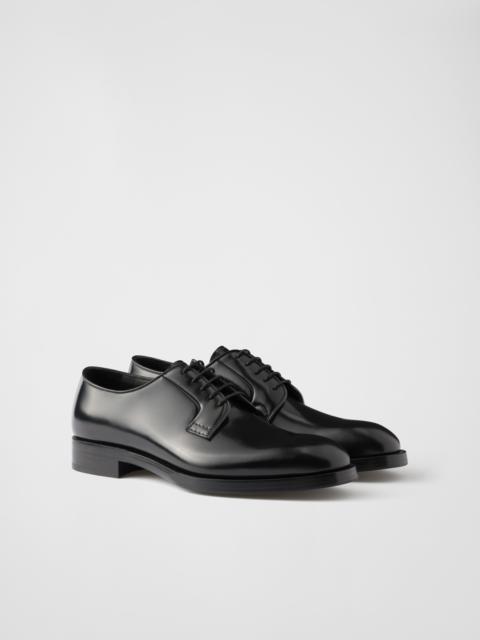 Brushed leather lace-up shoes