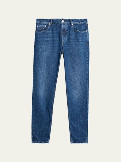 Men's Slim Light-Wash Denim Jeans