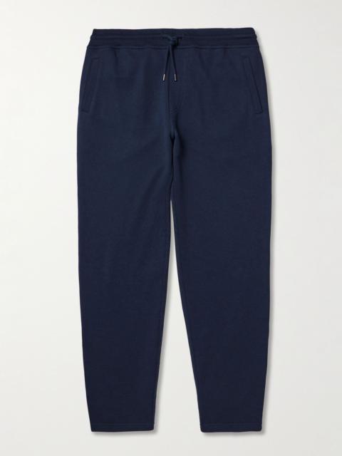 Tapered Cotton-Blend Jersey Sweatpants Blue