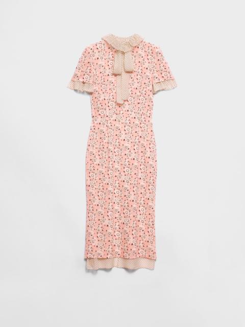 Printed stretch georgette dress