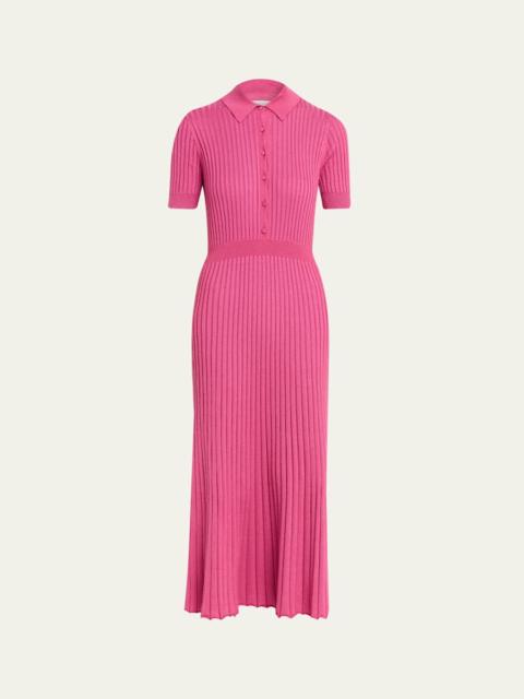 Amor Rib Knit Cashmere-Silk Midi Dress