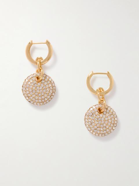 The Pavé Lentil Gold-tone Crystal Hoop Earrings