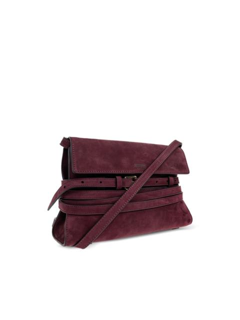 belted suede cross body bag