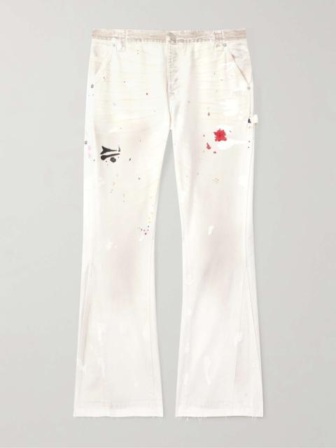 Carpenter Straight-Leg Distressed Paint-Splattered Jeans