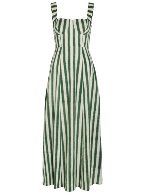 Emporio Sirenuse Azzurra Striped Cotton Midi Dress