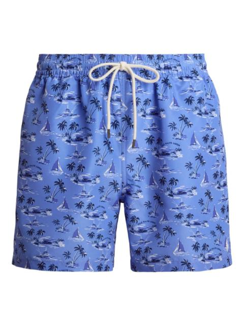 Traveler graphic-print swim shorts