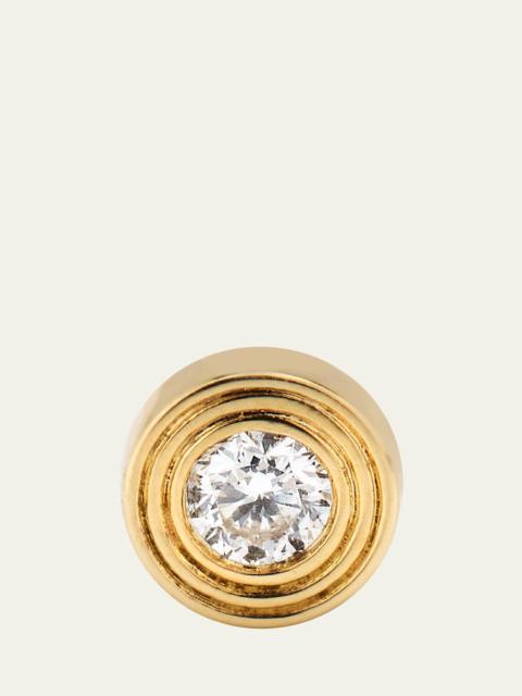 14k Fluted Diamond Stud Earring, Single