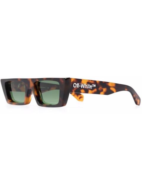 OFF-WHITE Marfa Rectangular Frame Sunglasses Brown/Green/White (OERI010Y21PLA0016055)