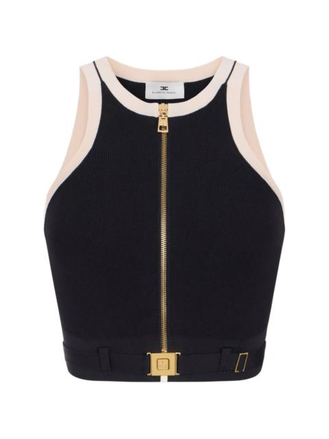 zip sleeveless top