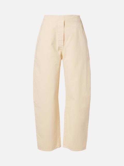 Chloe cotton barrel-leg pants