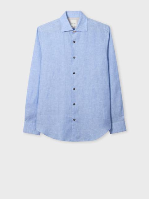 Slim-Fit Light Blue Linen Shirt