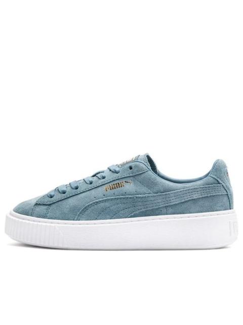(WMNS) PUMA Suede Platform Blue 362223-13
