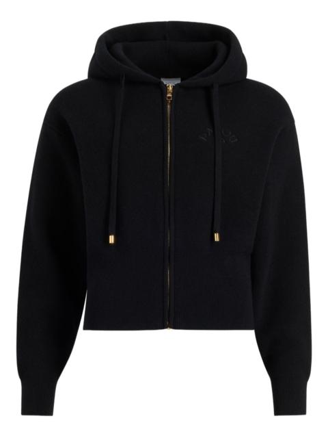 logo-embroidered zip-up hoodie