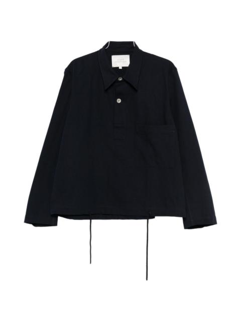 drawcord-hem chest-pocket shirt