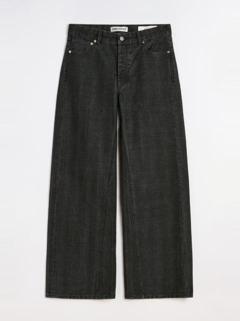 Treble Cut Black Coated Herringbone