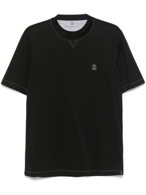 embroidered-logo T-shirt