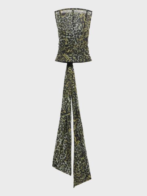 PRINTED GEORGETTE BUSTIER WITH STOLE