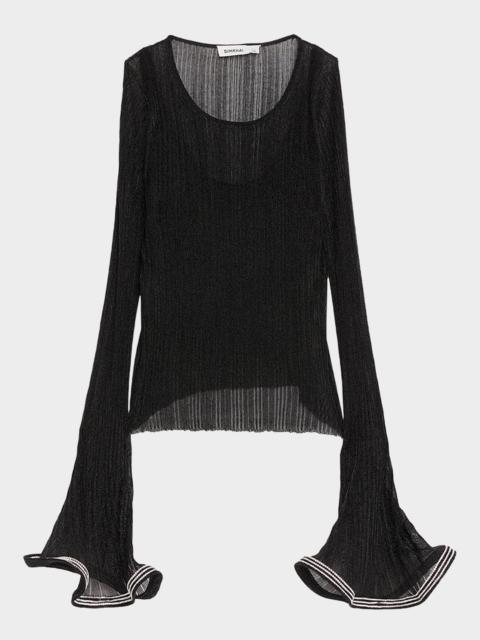 Maebry Long-Sleeve Rib-Knit Top