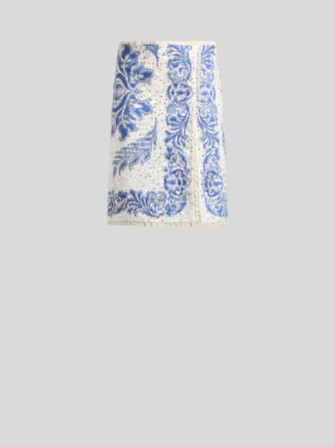 STRAIGHT-CUT SKIRT WITH SEQUIN EMBROIDERY