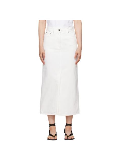 White Rona Denim Midi Skirt