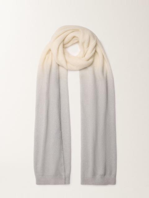 Mohair scarf with gradient micro sequins