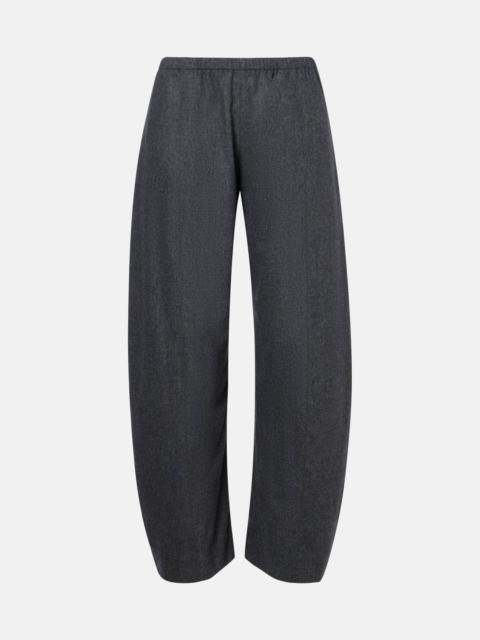 Clover mid-rise wool barrel-leg pants