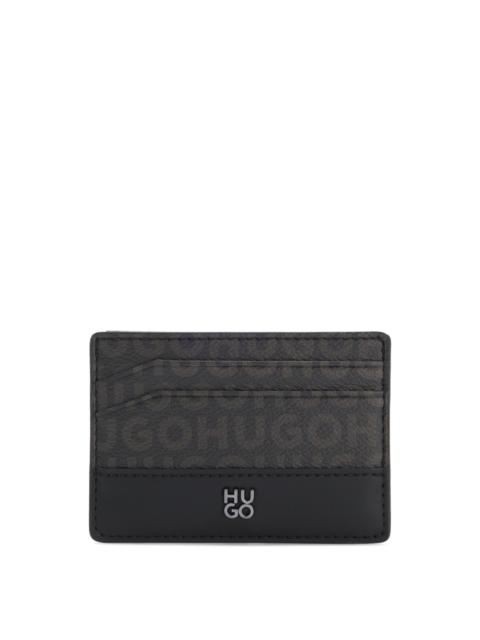 STACKED-LOGO CARD HOLDER WITH MONOGRAM PRINT