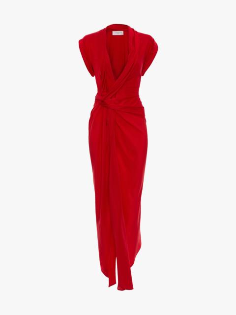 Twist Dress In Cardinal Red