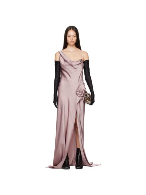 Pink Draped Maxi Dress