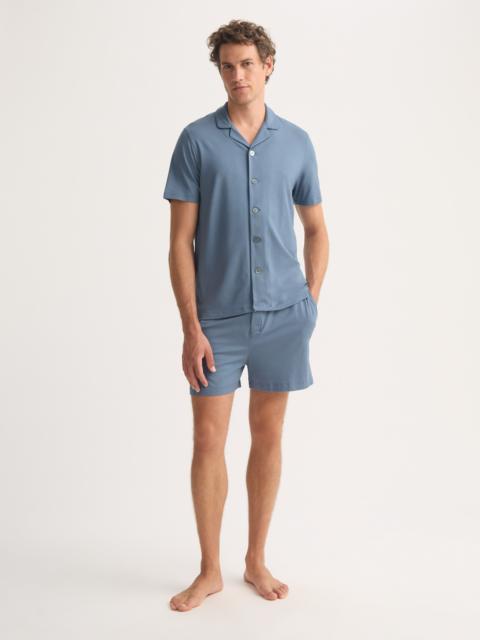 Men's Short Pajamas Basel Micro Modal Stretch Storm Blue