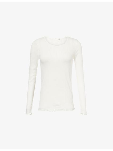 Edie Scoop-Neck Cotton-Knit Top