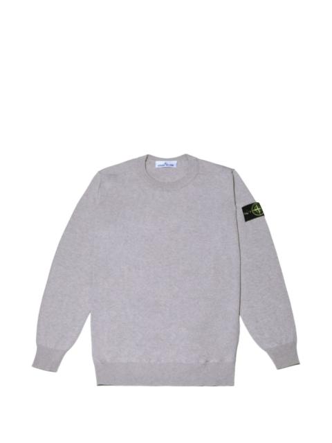 patch crew-neck sweater