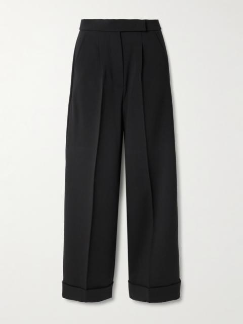 Pleated Wool-blend Wide-leg Pants