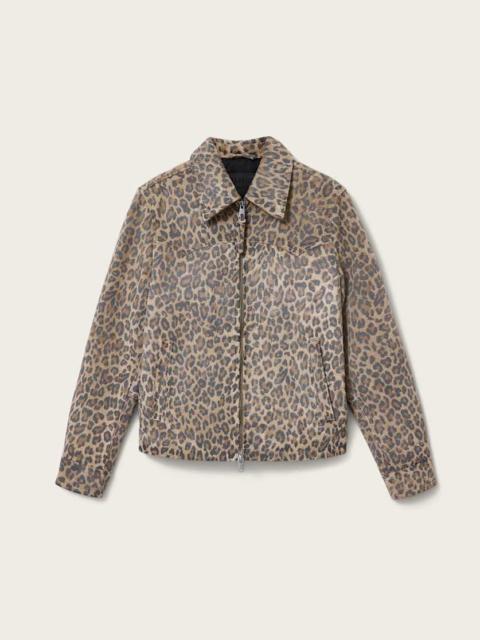DELLCOT LEOPARD PRINT SUEDE JACKET