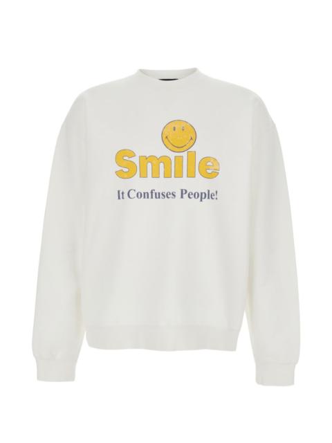 smiley-print sweatshirt