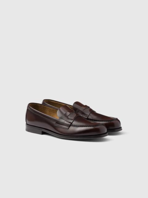 Brushed leather loafers