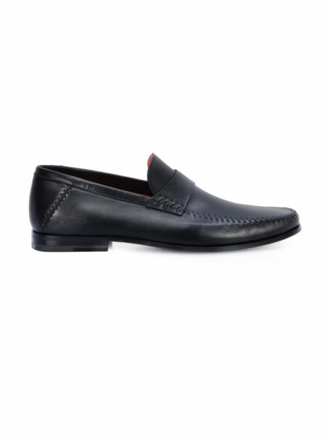 Men's black leather penny loafer